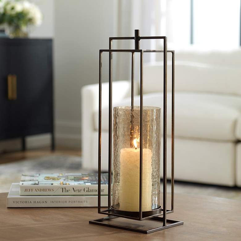 Image 1 Uttermost Wenman 18.5" High Bronze Candleholder