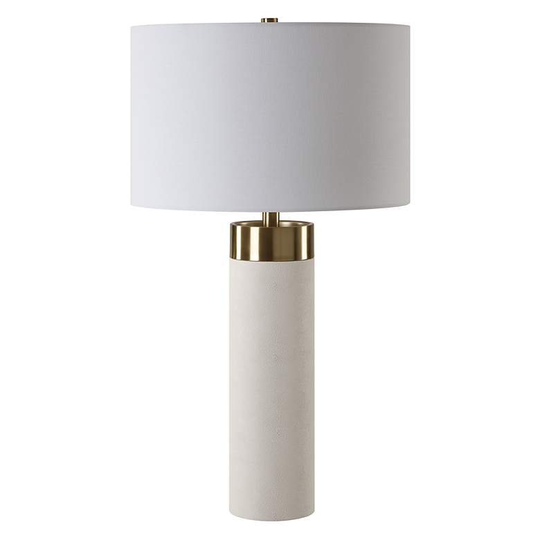 Image 2 Uttermost Wessex 27 3/4" White and Brass Table Lamp