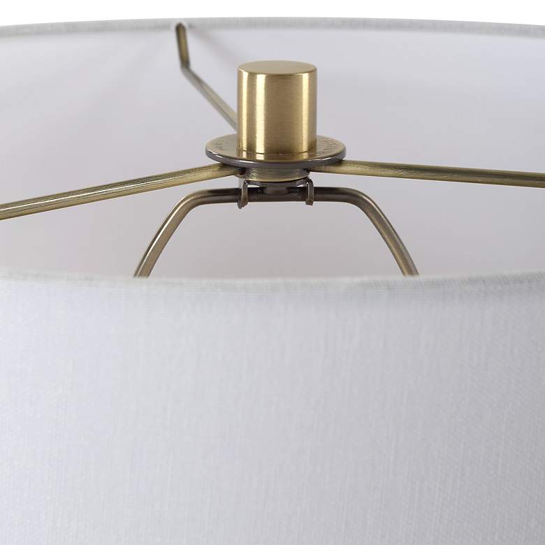 Image 6 Uttermost Wessex 27 3/4" White and Brass Table Lamp more views