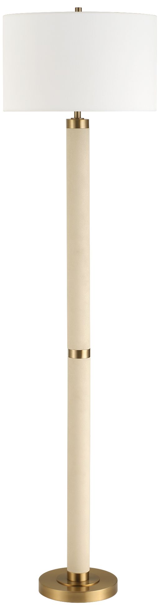 Image 3 Uttermost Wessex 65 3/4" White and Brass Floor Lamp more views