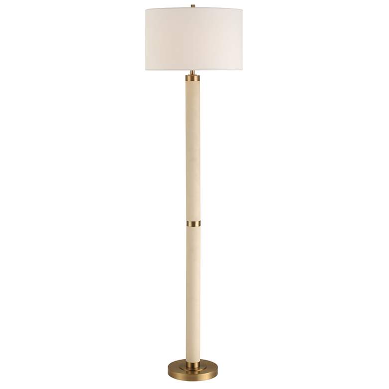 Image 1 Uttermost Wessex 65 3/4" White and Brass Floor Lamp