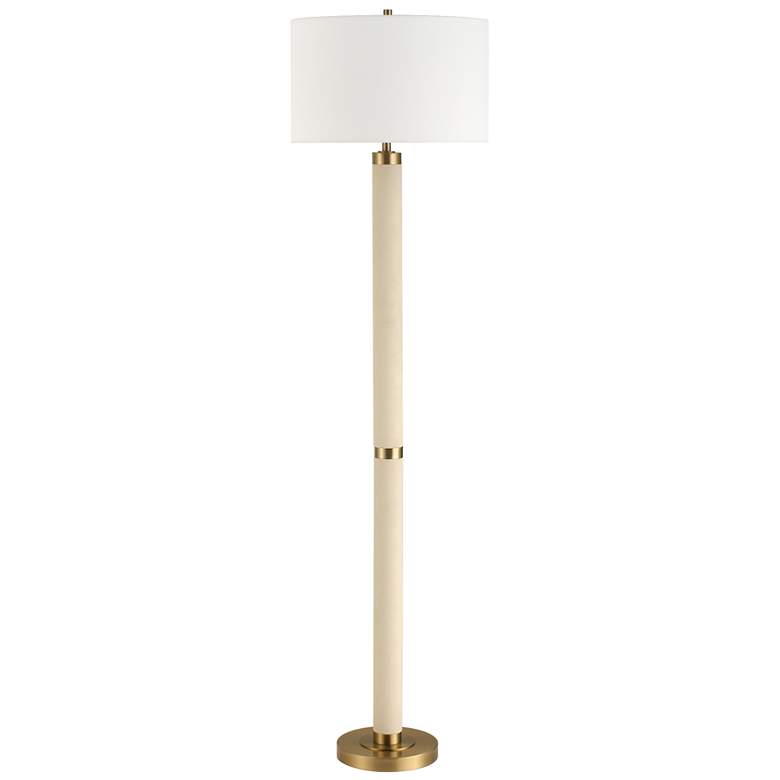 Image 3 Uttermost Wessex 65 3/4" White and Brass Floor Lamp more views