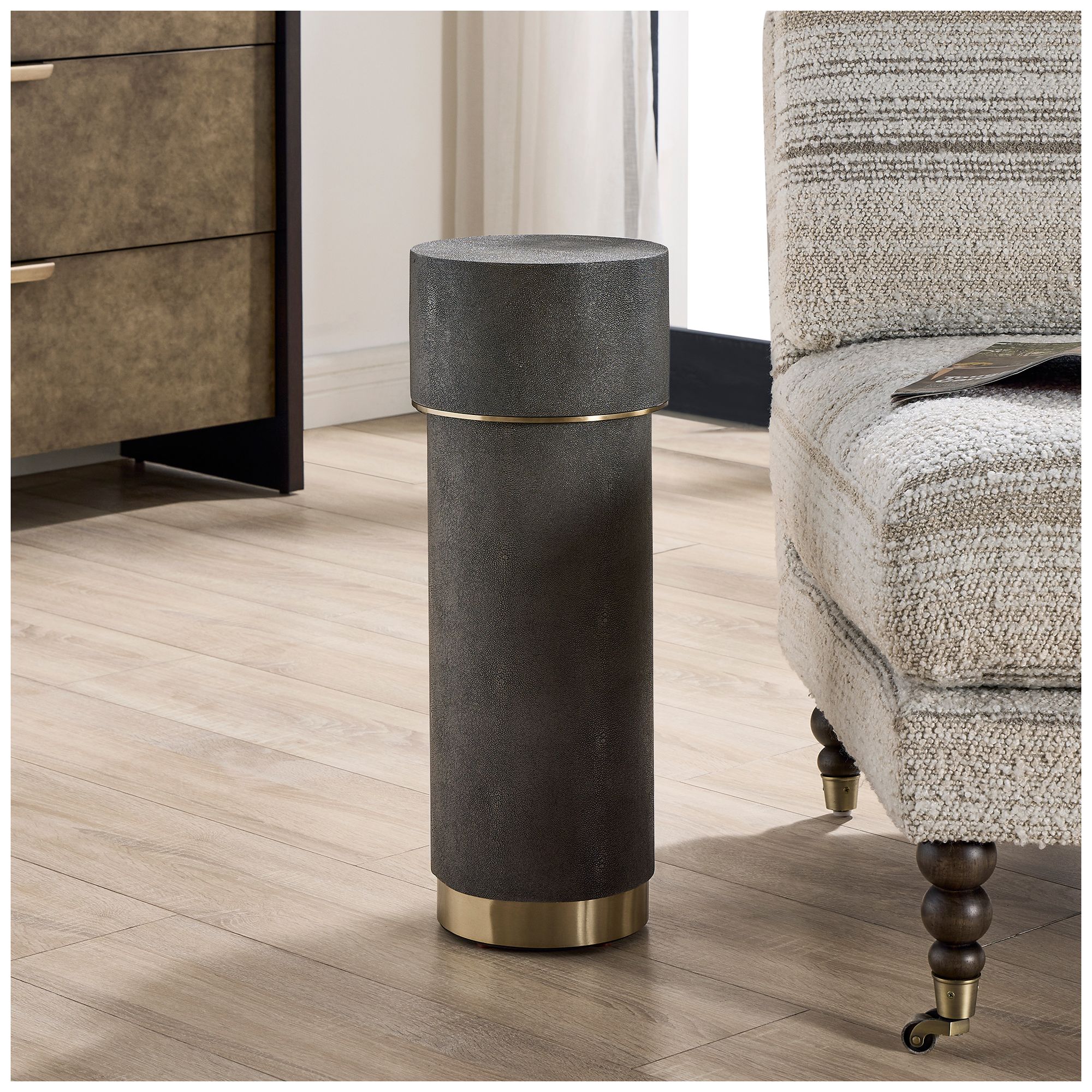 Image 3 Uttermost Wessex 8/2" Wide Gray Drink Table more views