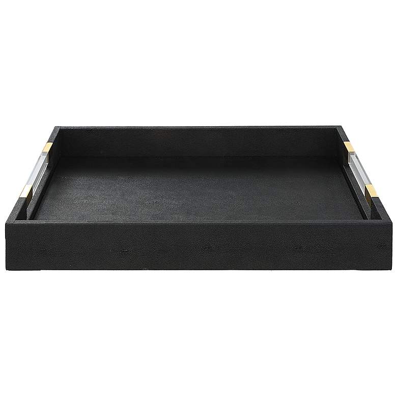 Image 3 Uttermost Wessex Black Faux Shagreen Rectangular Tray