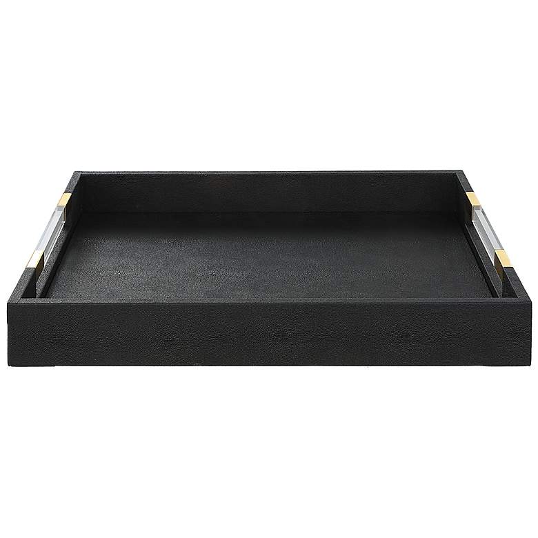 Image 1 Uttermost Wessex Black Faux Shagreen Rectangular Tray