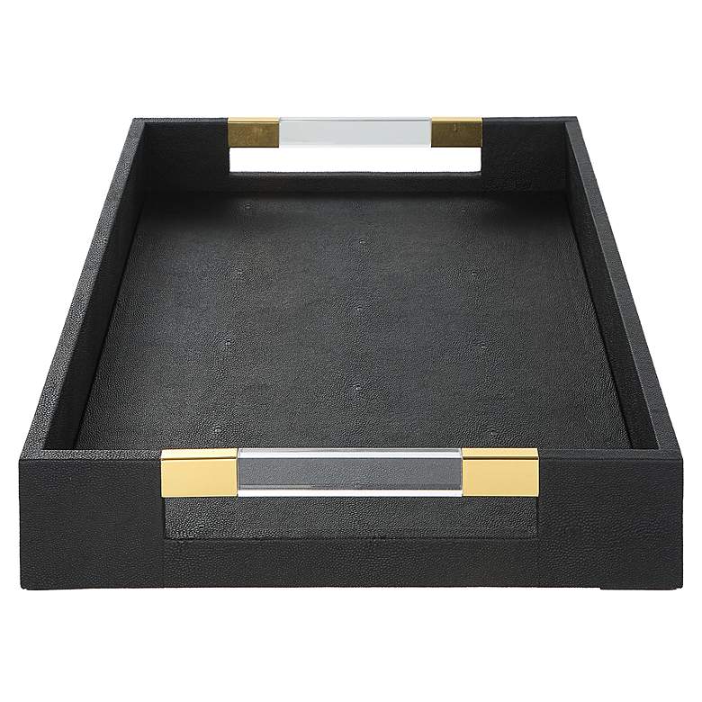 Image 5 Uttermost Wessex Black Faux Shagreen Rectangular Tray more views