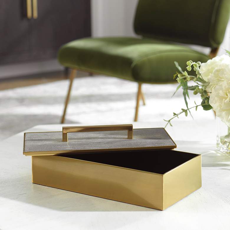 Image 4 Uttermost Wessex Gray and Brass Box more views