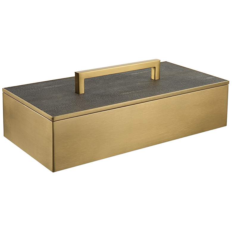 Image 5 Uttermost Wessex Gray and Brass Box more views