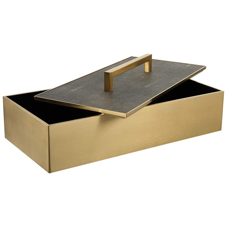 Image 7 Uttermost Wessex Gray and Brass Box more views