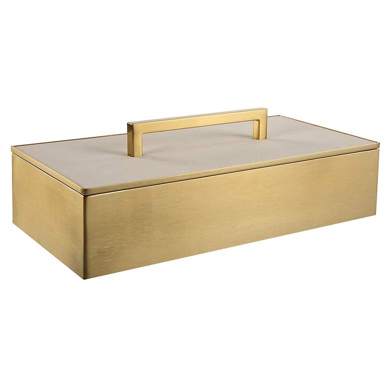 Image 4 Uttermost Wessex White and Brass Box more views