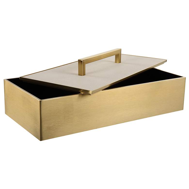 Image 6 Uttermost Wessex White and Brass Box more views