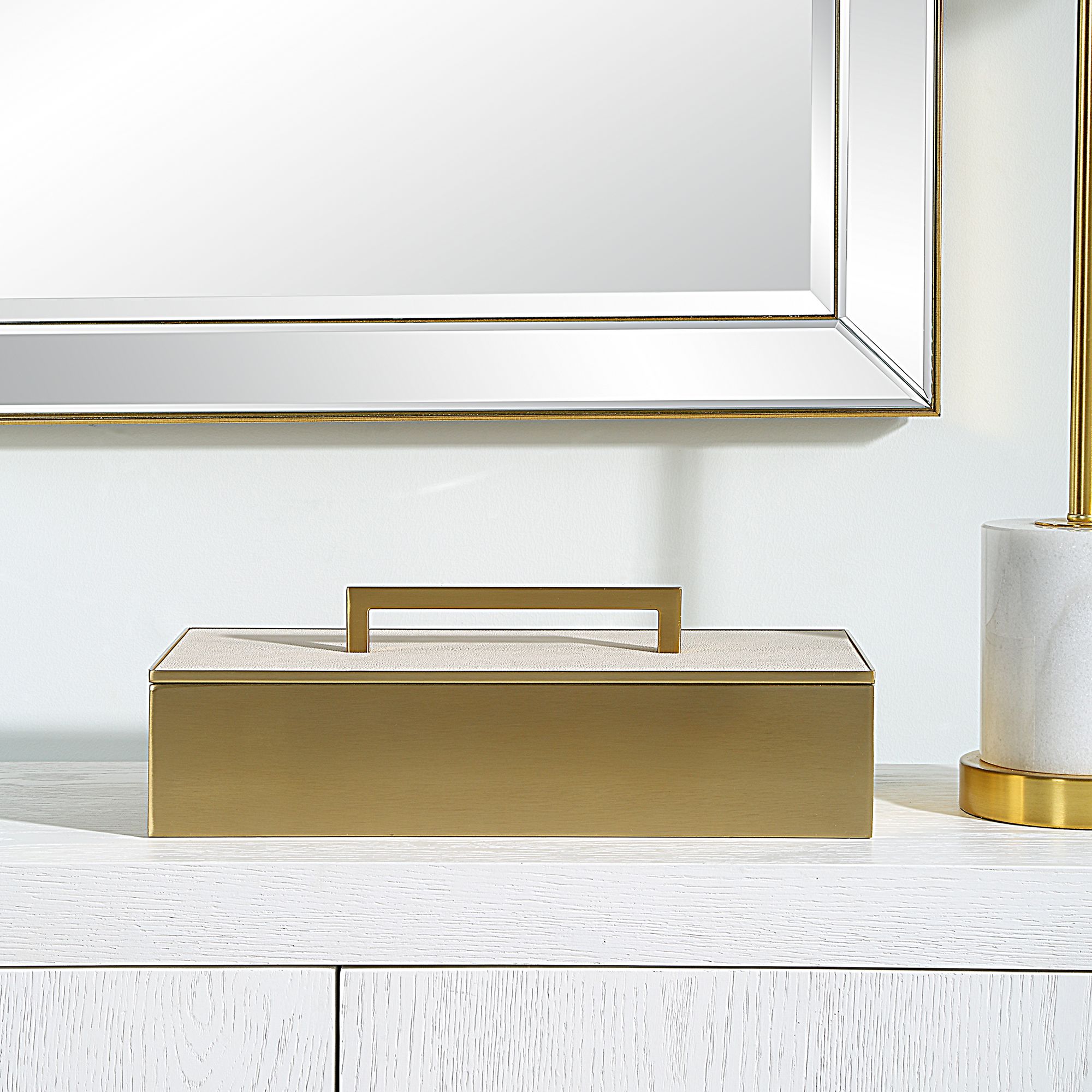 Uttermost Wessex White and Brass Box