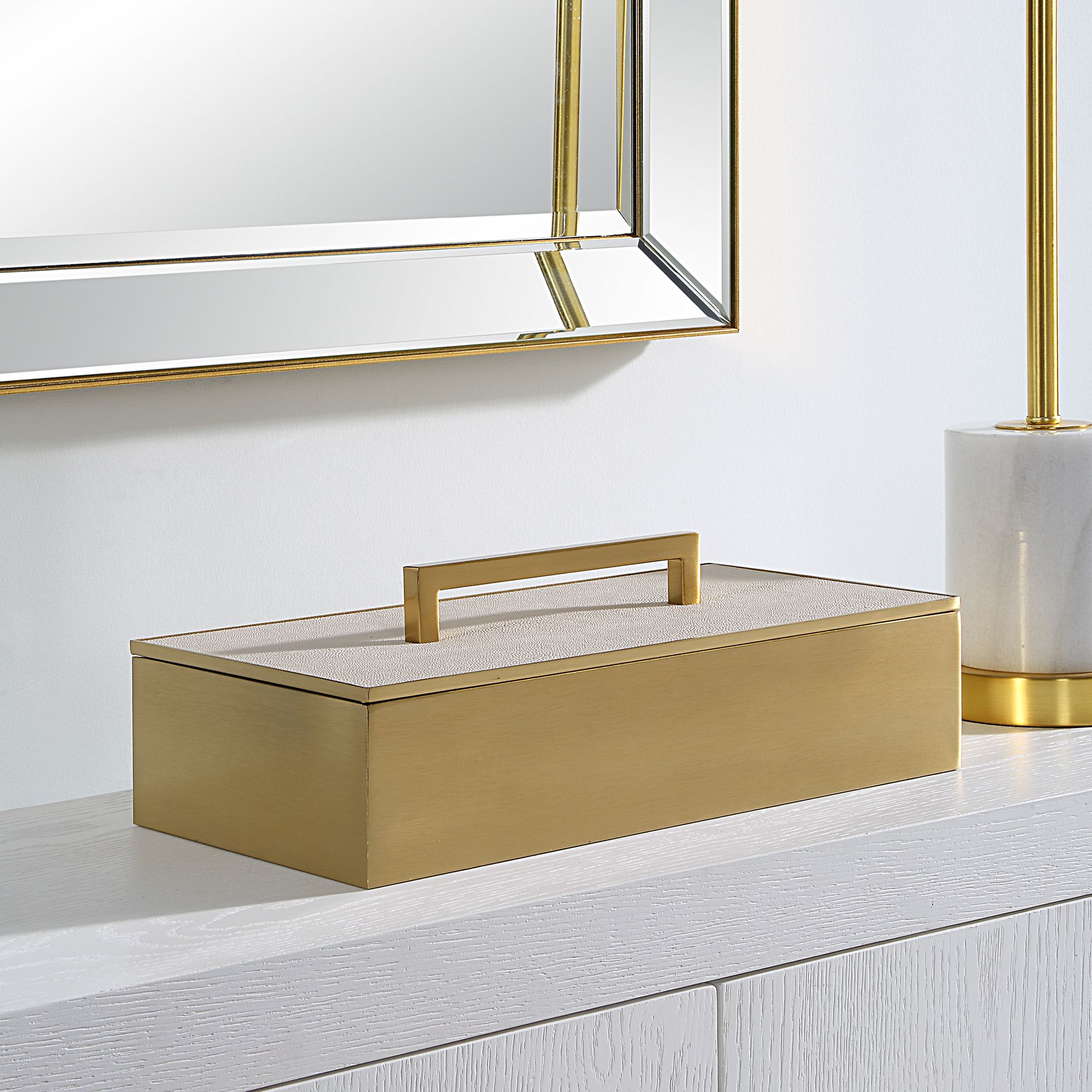 Uttermost Wessex White and Brass Box