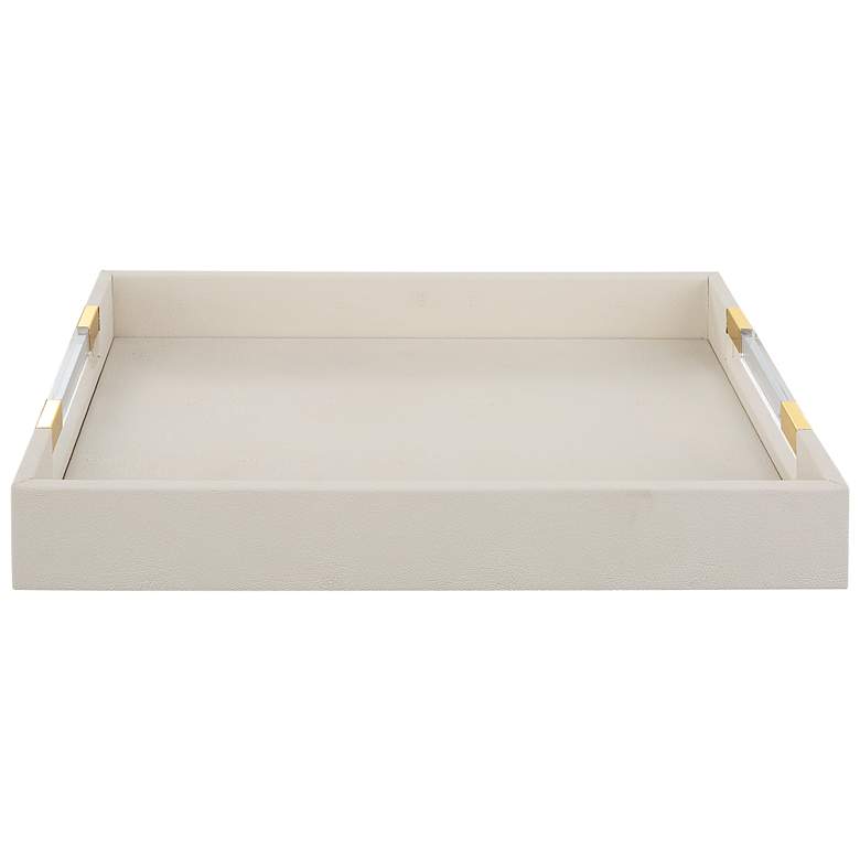 Image 1 Uttermost Wessex White Faux Shagreen Rectangular Tray