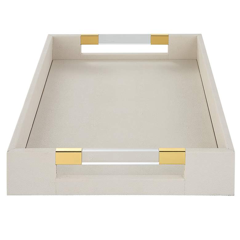 Image 5 Uttermost Wessex White Faux Shagreen Rectangular Tray more views