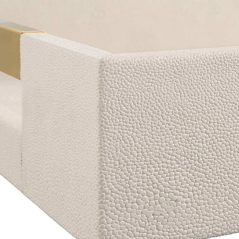Image 7 Uttermost Wessex White Faux Shagreen Rectangular Tray more views