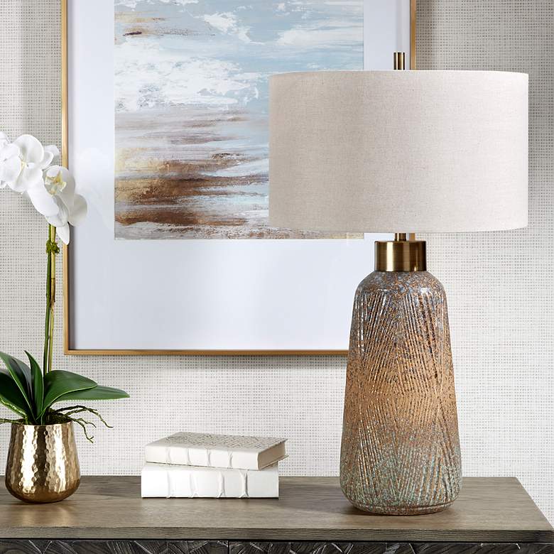 Image 3 Uttermost Western Sky 29" High Blue and Brown Ceramic Table Lamp more views