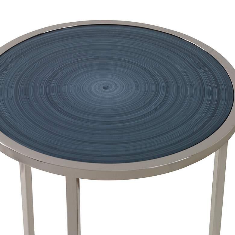 Image 3 Uttermost Whirl 12 inch Wide Polished Nickel Round Drink Table more views