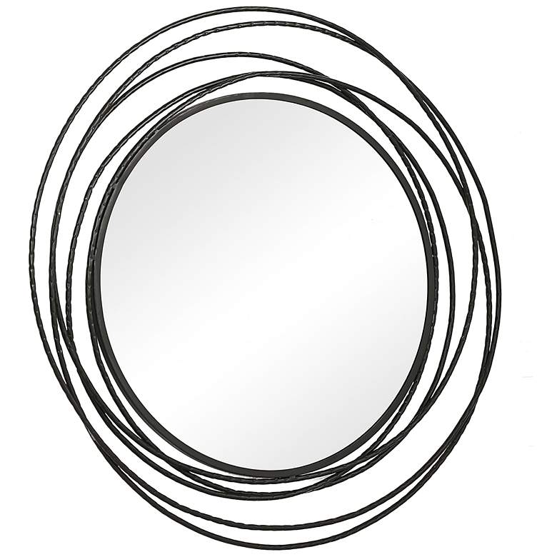 Image 4 Uttermost Whirlwind Black 39 1/4" Round Wall Mirror more views