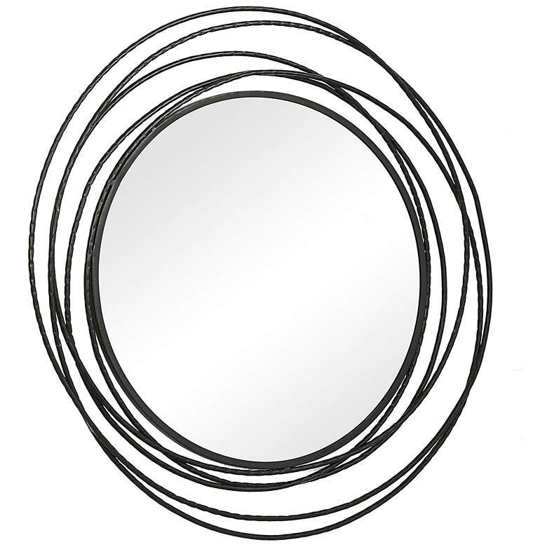 Image 4 Uttermost Whirlwind Black 39 1/4 inch Round Wall Mirror more views