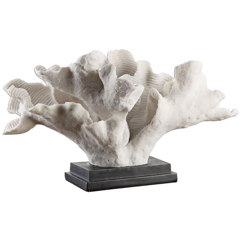 Image 2 Uttermost White Blade 20" Wide Coral Sculpture