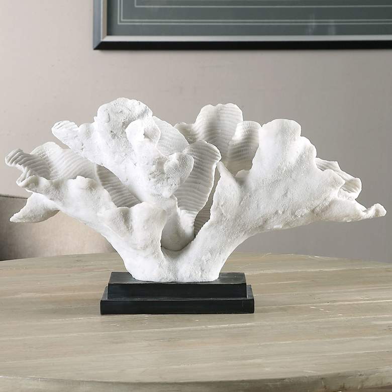 Image 1 Uttermost White Blade 20 inch Wide Coral Sculpture