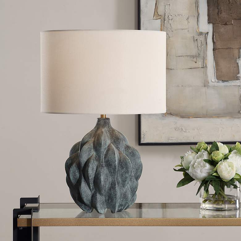 Image 1 Uttermost Whitecap Rustic Bronze Ceramic Accent Table Lamp