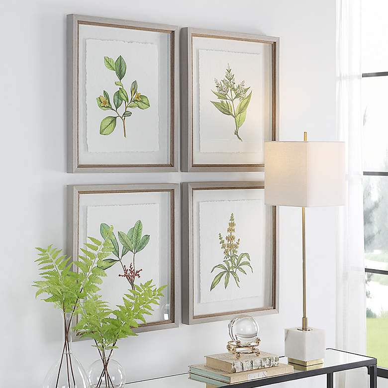 Image 3 Uttermost Wildflower Study 22"H 4-Piece Framed Wall Art Set more views