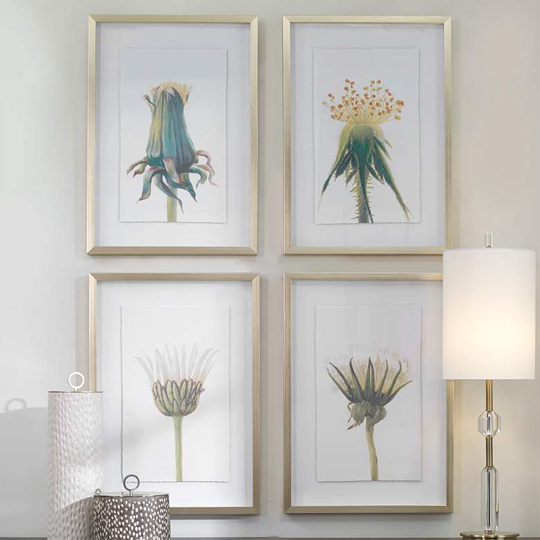 Image 1 Uttermost Wildflowers 27" High 4-Piece Framed Wall Art Set