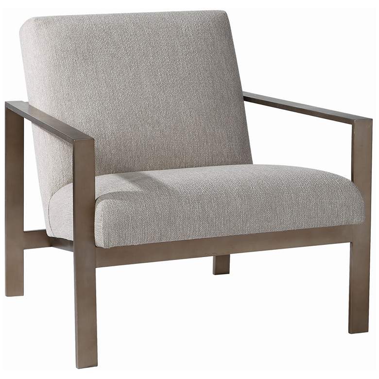 Image 3 Uttermost Wills Warm Gray Oatmeal Woven Fabric Accent Chair more views