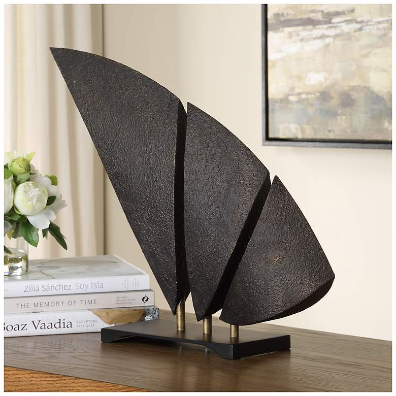 Image 3 Uttermost Wind Crest 17" High x 20 1/2" Long Metal Sculpture more views