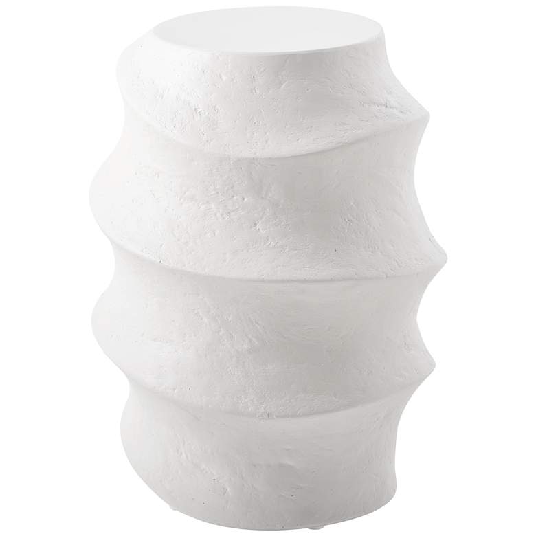 Image 2 Uttermost Winded 20" H x 14 1/2" W White GRC Outdoor Accent Table