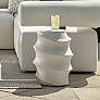 1_Uttermost Winded 20" H x 14 1/2" W White GRC Outdoor Accent Table