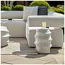 3_Uttermost Winded 20" H x 14 1/2" W White GRC Outdoor Accent Table more views