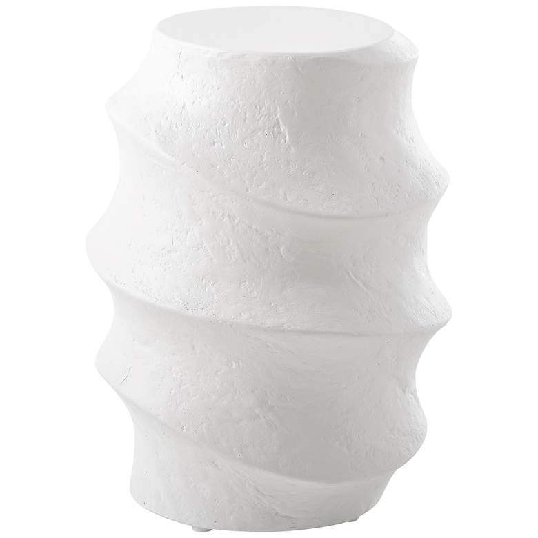 Image 4 Uttermost Winded 20" H x 14 1/2" W White GRC Outdoor Accent Table more views