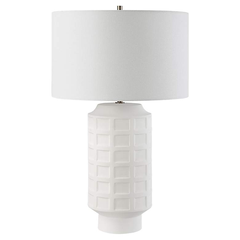 Image 4 Uttermost Window Pane 28" Chalk White Ceramic Table Lamp more views