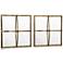 Uttermost Window Pane Gold 18" Square Wall Mirrors Set of 2