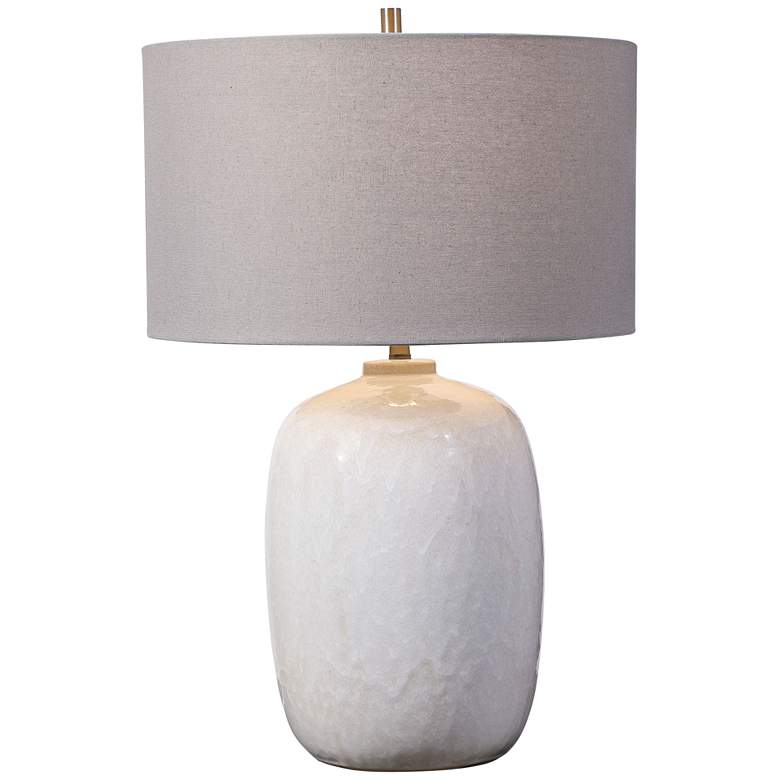 Image 2 Uttermost Winterscape 26 inch High Modern Cream-Ivory Ceramic Table Lamp