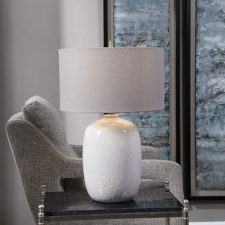 Image 6 Uttermost Winterscape 26" High Modern Cream-Ivory Ceramic Table Lamp more views