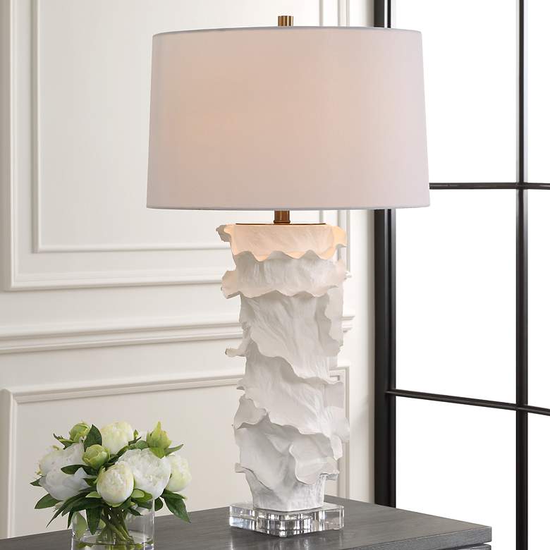 Image 1 Uttermost Wisp 32 1/2" High Satin White Sculpture Ceramic Table Lamp