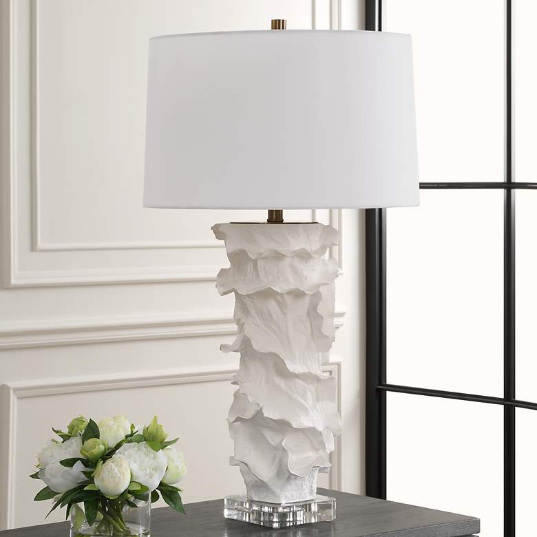 Image 7 Uttermost Wisp 32 1/2" High Satin White Sculpture Ceramic Table Lamp more views