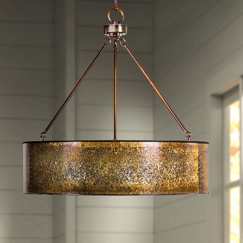 Image 1 Uttermost Wolcott 30" Wide Golden 5-Light Pendant
