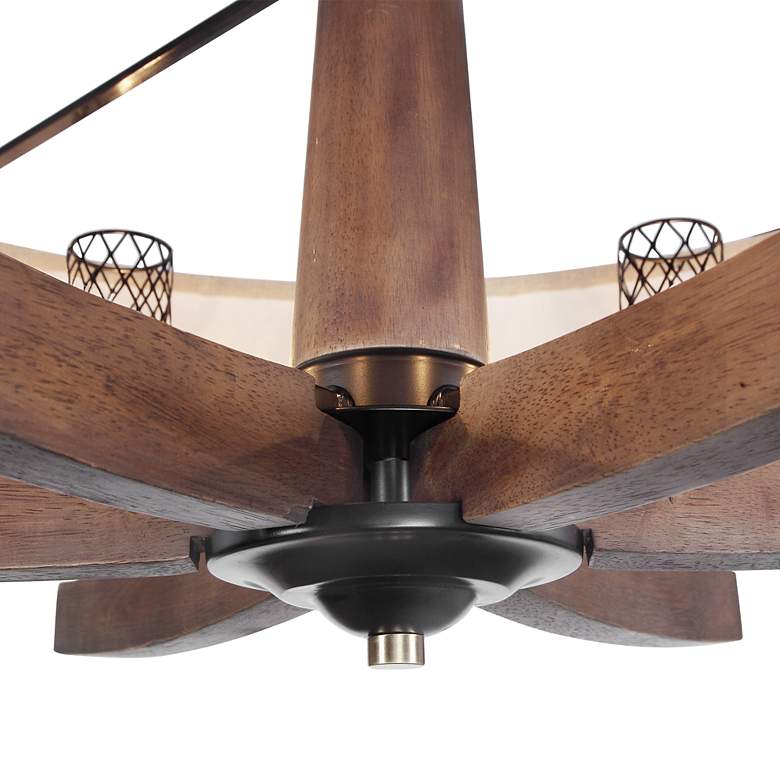 Image 6 Uttermost Woodall 35 1/2" Bronze and Brown 6-Light Drum Chandelier more views