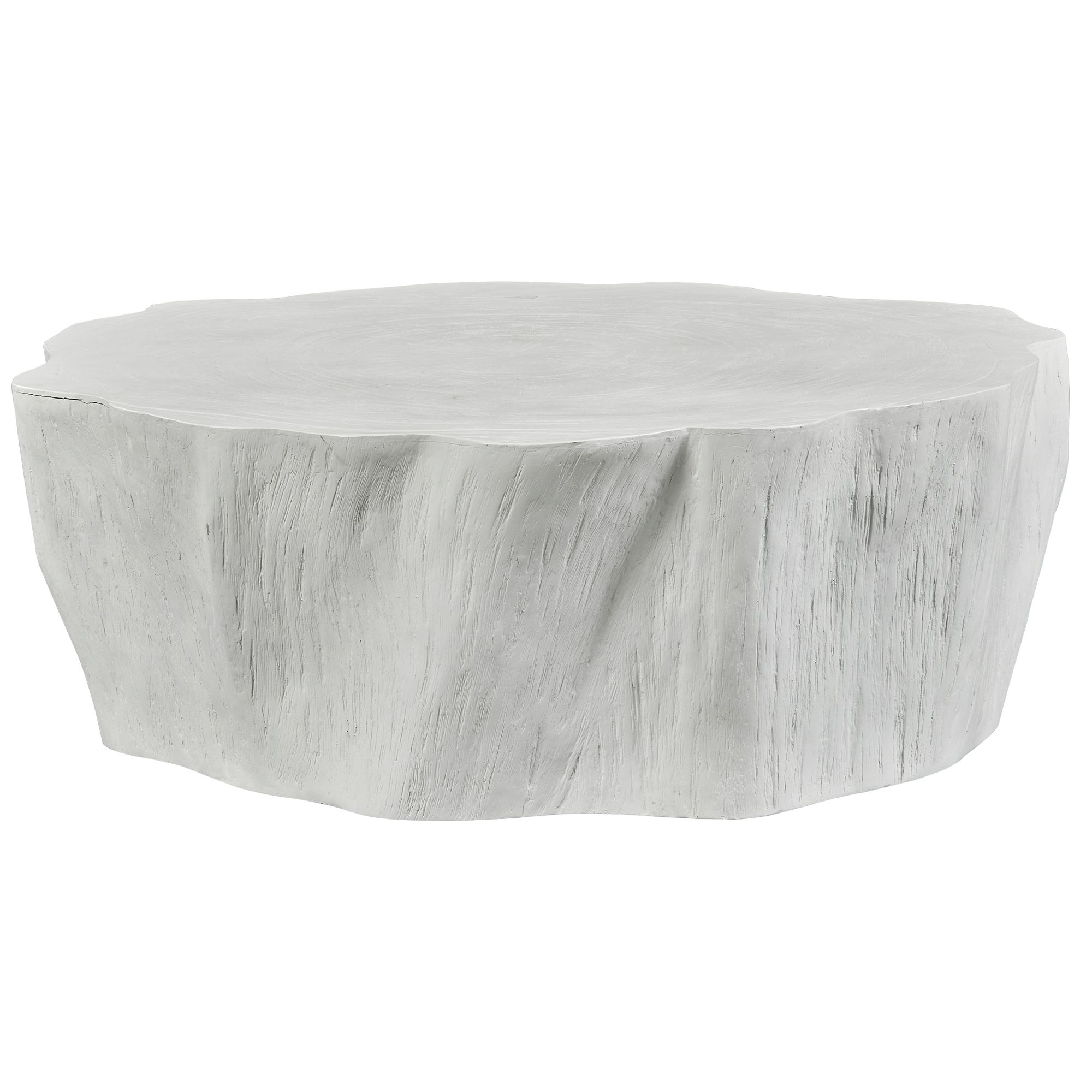 Image 2 Uttermost Woods Edge 41 1/2"W Crisp White Round Coffee Table