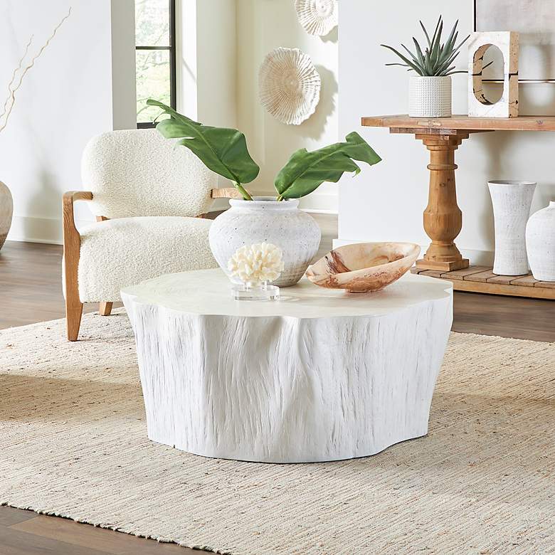 Image 1 Uttermost Woods Edge 44" x 32" x 15" White Coffee Table
