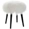 Uttermost Wooly 17" Wide x 18.5" High White Fabric Accent Stool