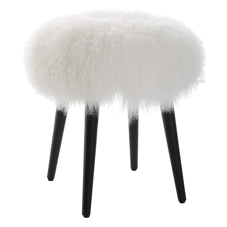 Image 2 Uttermost Wooly White Sheepskin Accent Stool