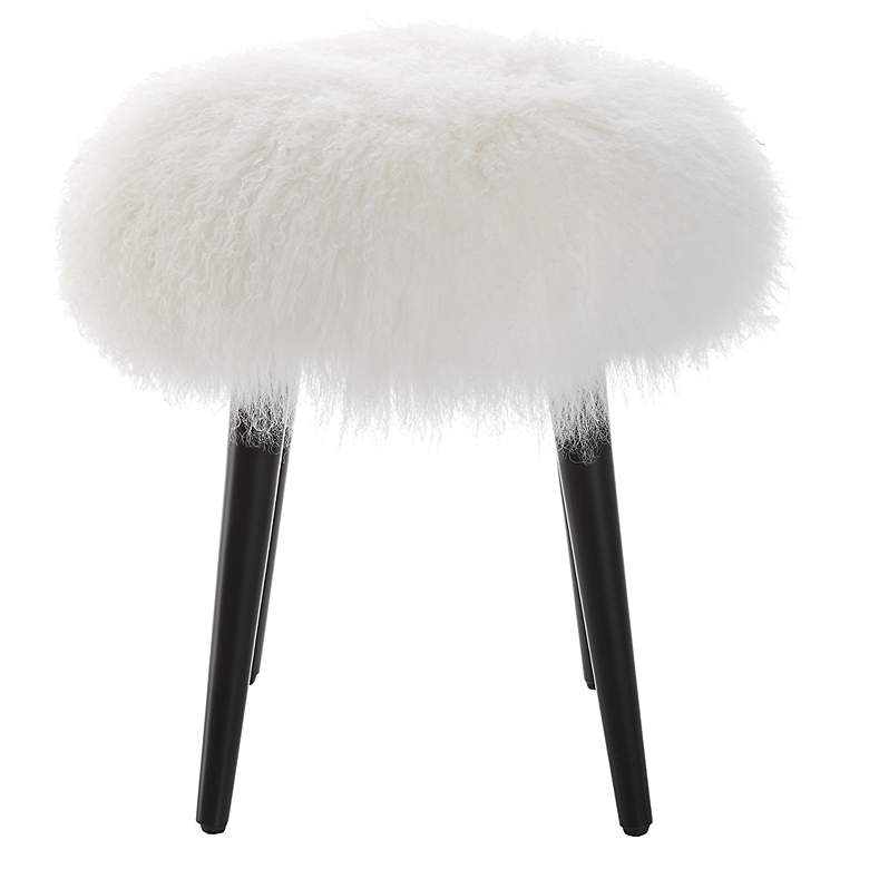 Image 4 Uttermost Wooly White Sheepskin Accent Stool more views