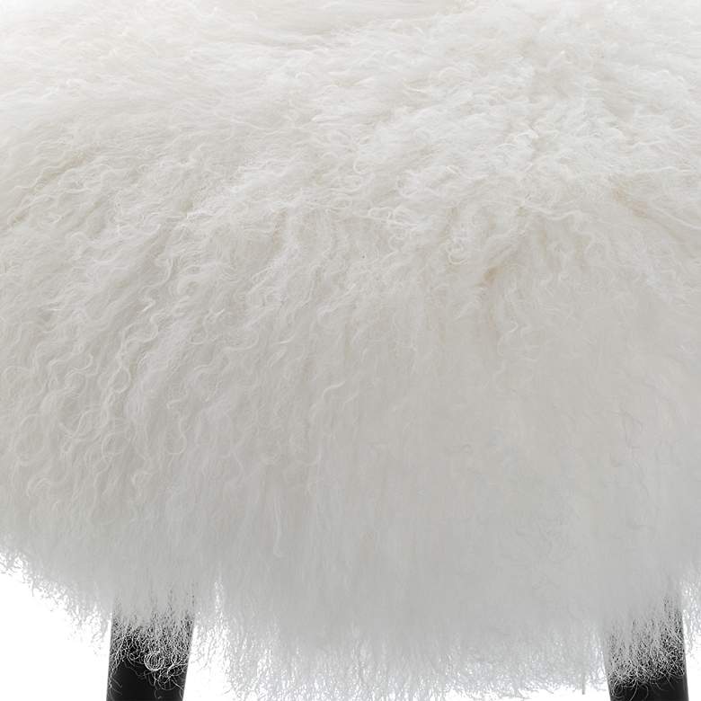 Image 5 Uttermost Wooly White Sheepskin Accent Stool more views