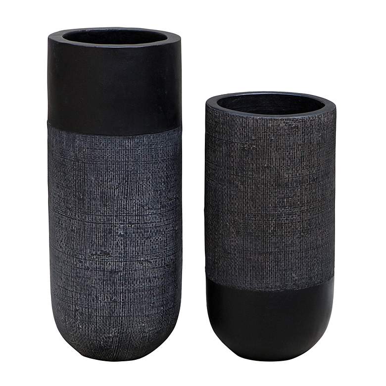 Image 2 Uttermost Woven Shadow 2-Piece Vases